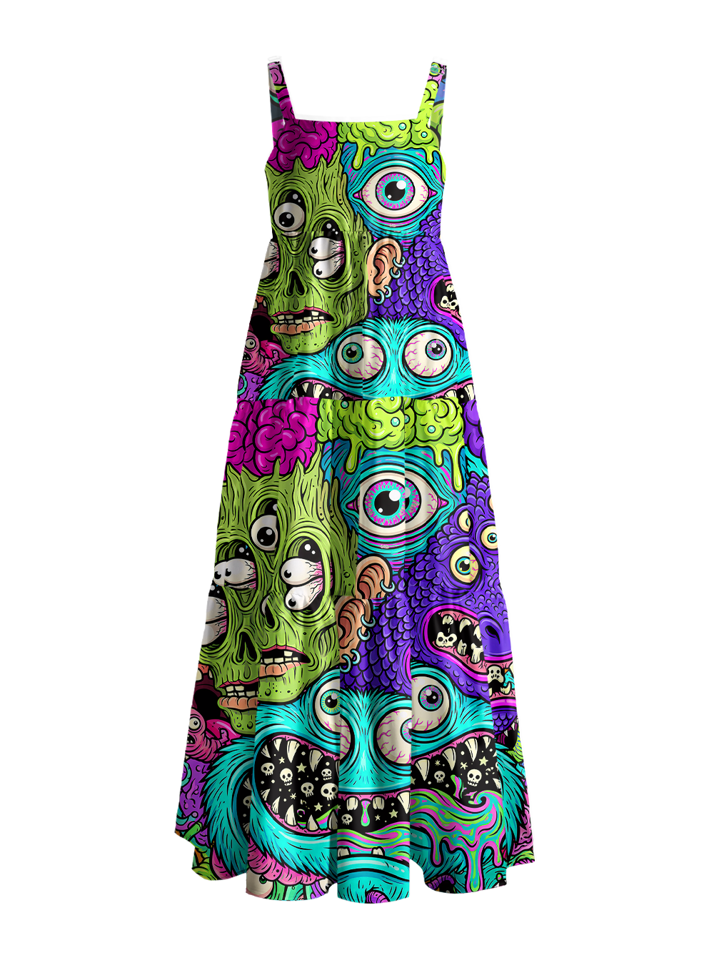 FREAKSHOW NEON MADNESS WIDE STRAPS MAXI DRESS