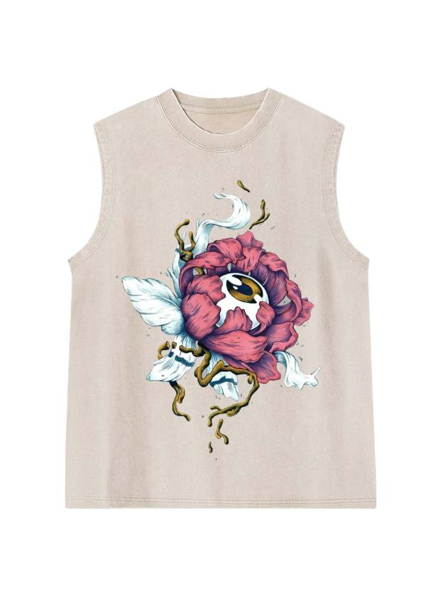 Floral Eye Fusion Washed Tank Top