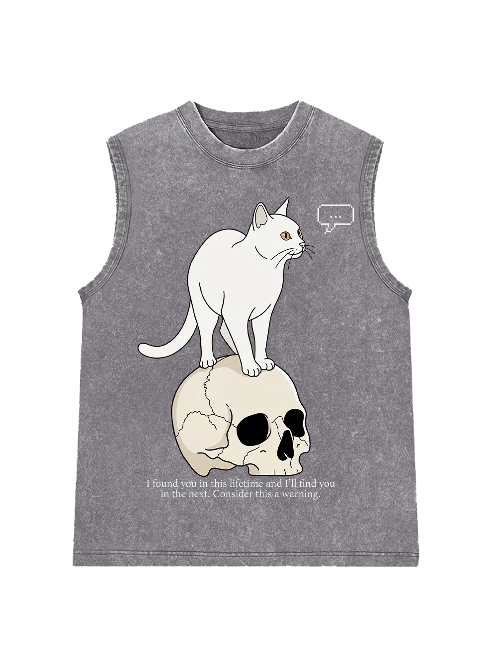 CAT OF MANY LIFETIMES WASHED TANK TOP