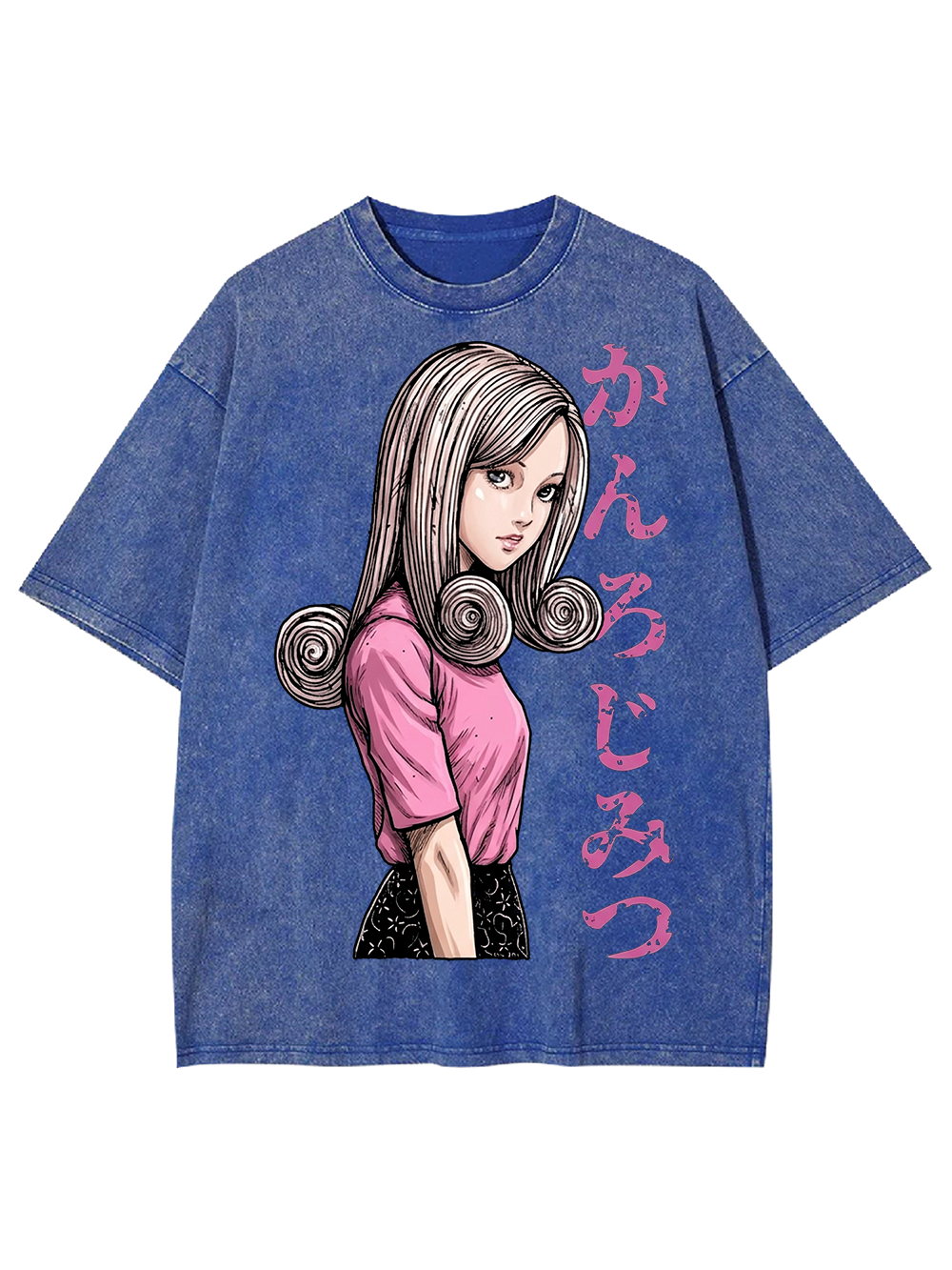 SPIRAL HAIRED GIRL IN PINK AAA WASHED TSHIRT