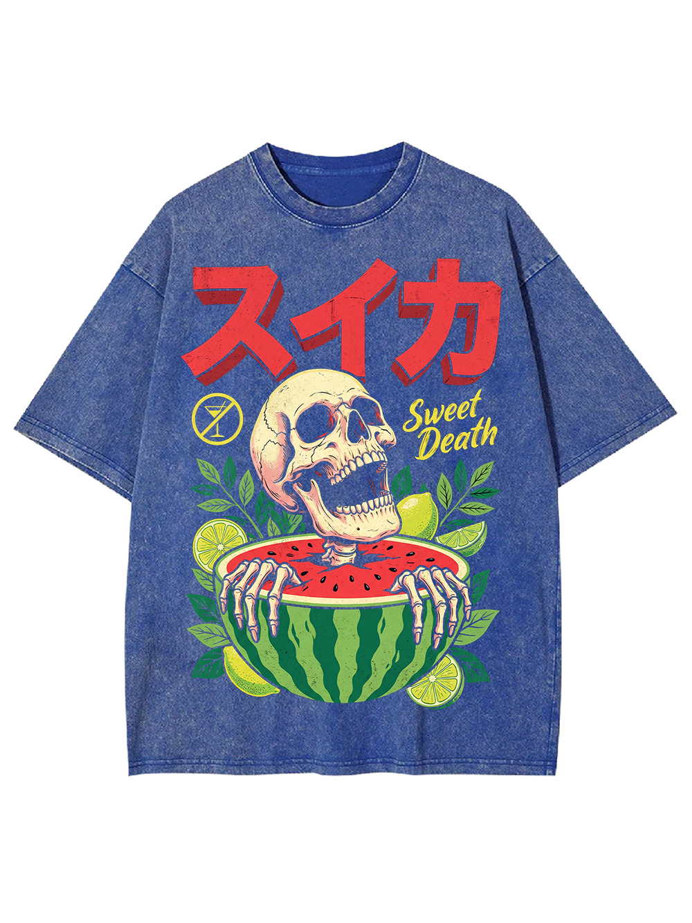 SWEET DEATH WATERMELON SKULL AAA WASHED TSHIRT