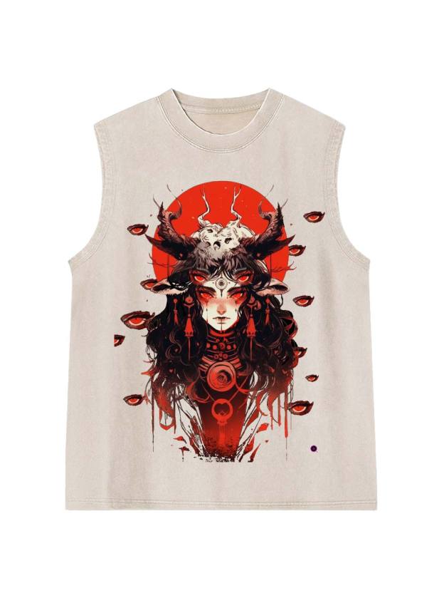 Multiple Eyes Spirit Washed Tank Top