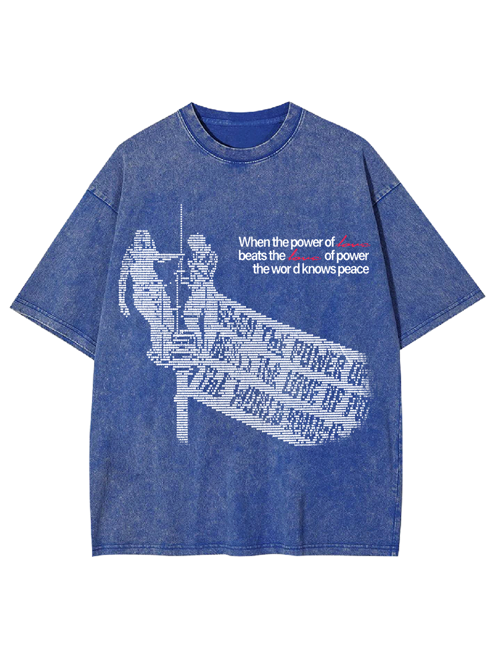 POWER LOVE PEACE WASHED TSHIRT
