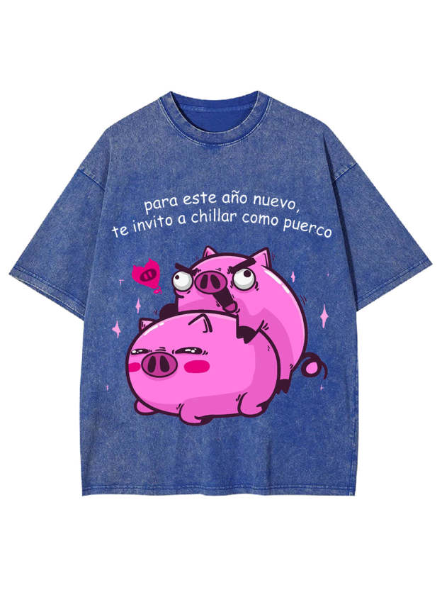 I Invite You To Squeal Like A Pig Washed Tshirt