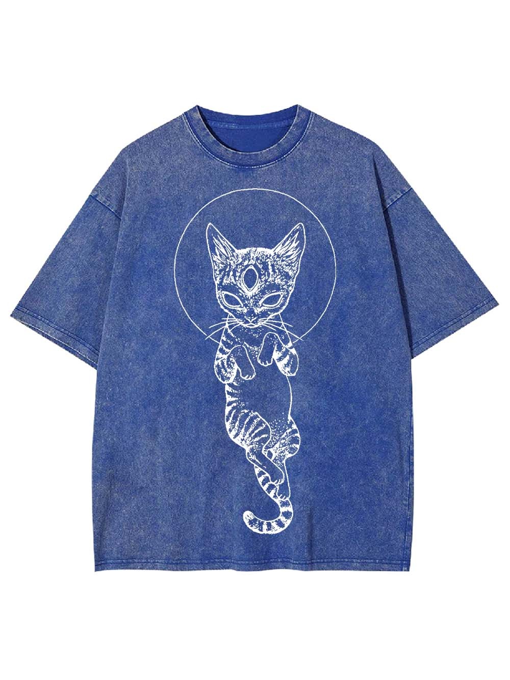 MYSTICAL THIRD-EYE CAT WASHED TSHIRT