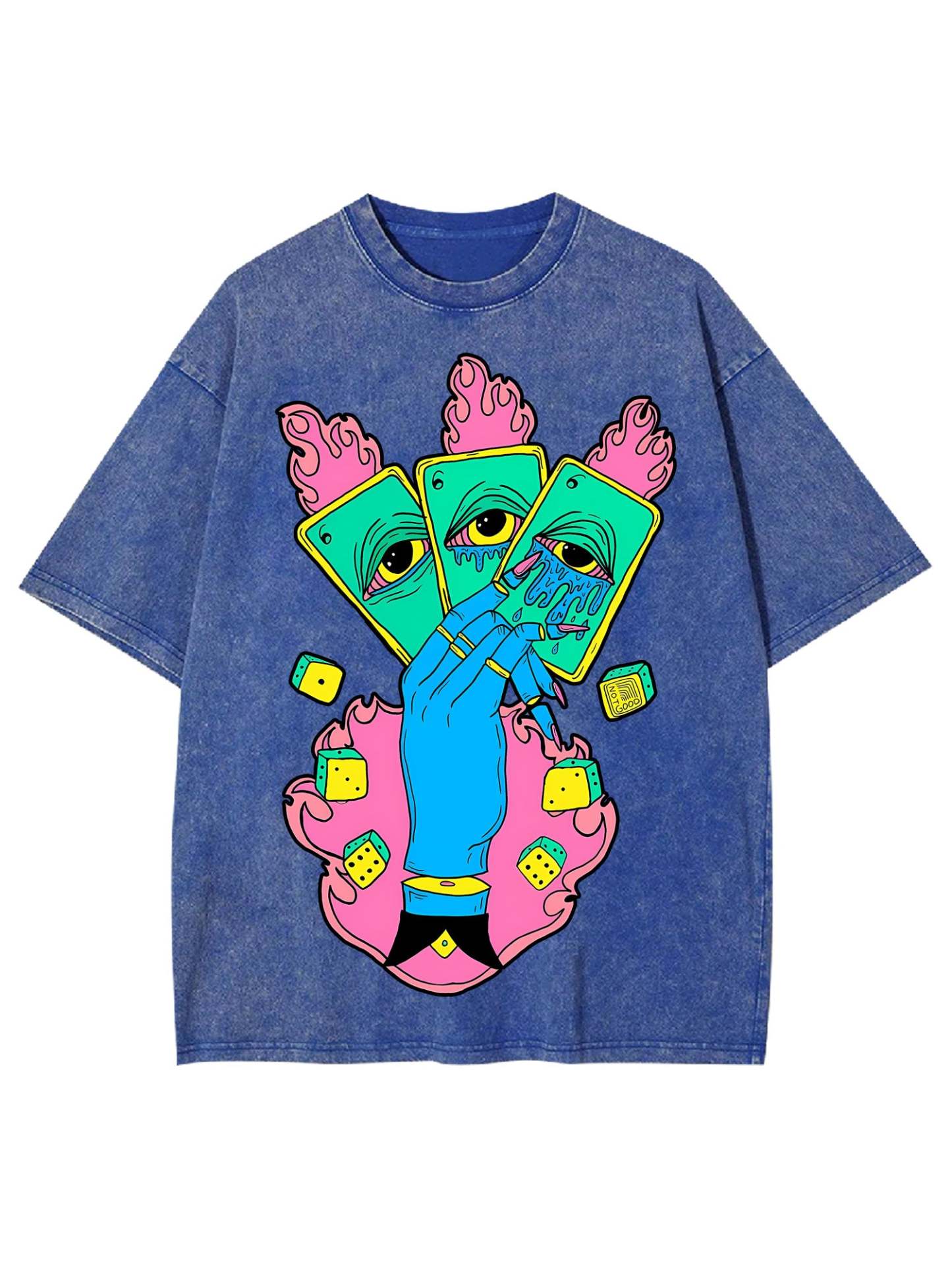 Flaming Tarot Hand Washed Tshirt