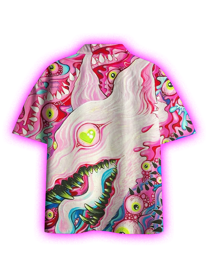 Neon Nightmare Button Up Pocket Shirt