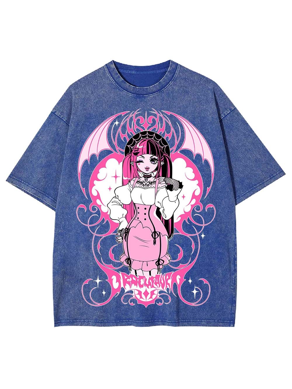 PINK BAT QUEEN WASHED TSHIRT