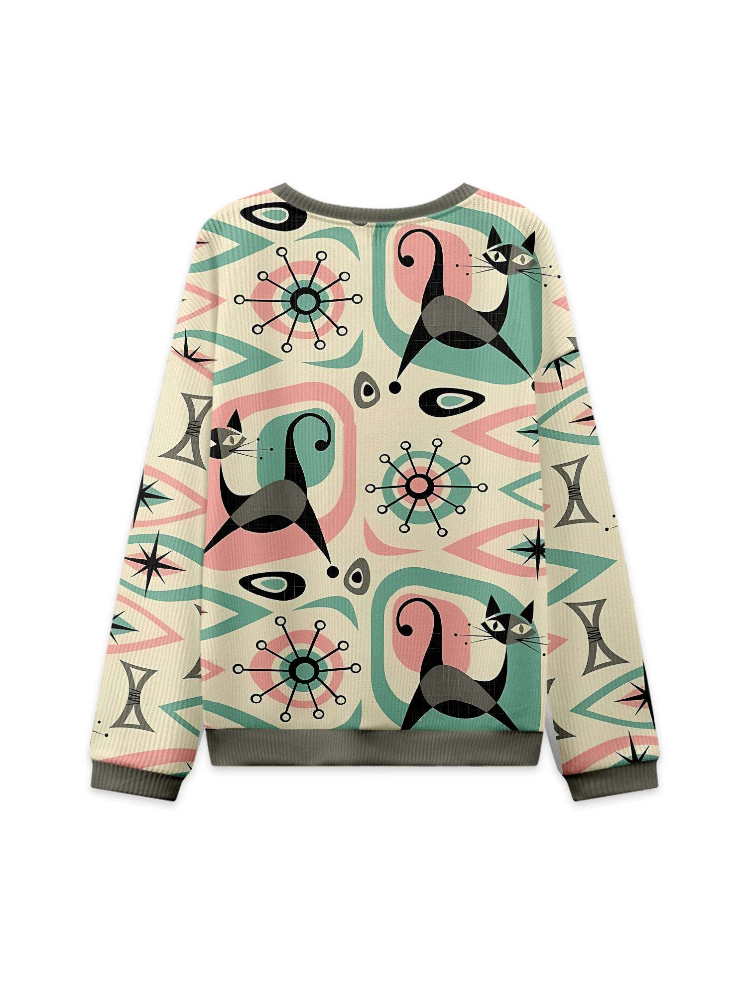 FUTURISTIC CATS KNIT SWEATSHIRT