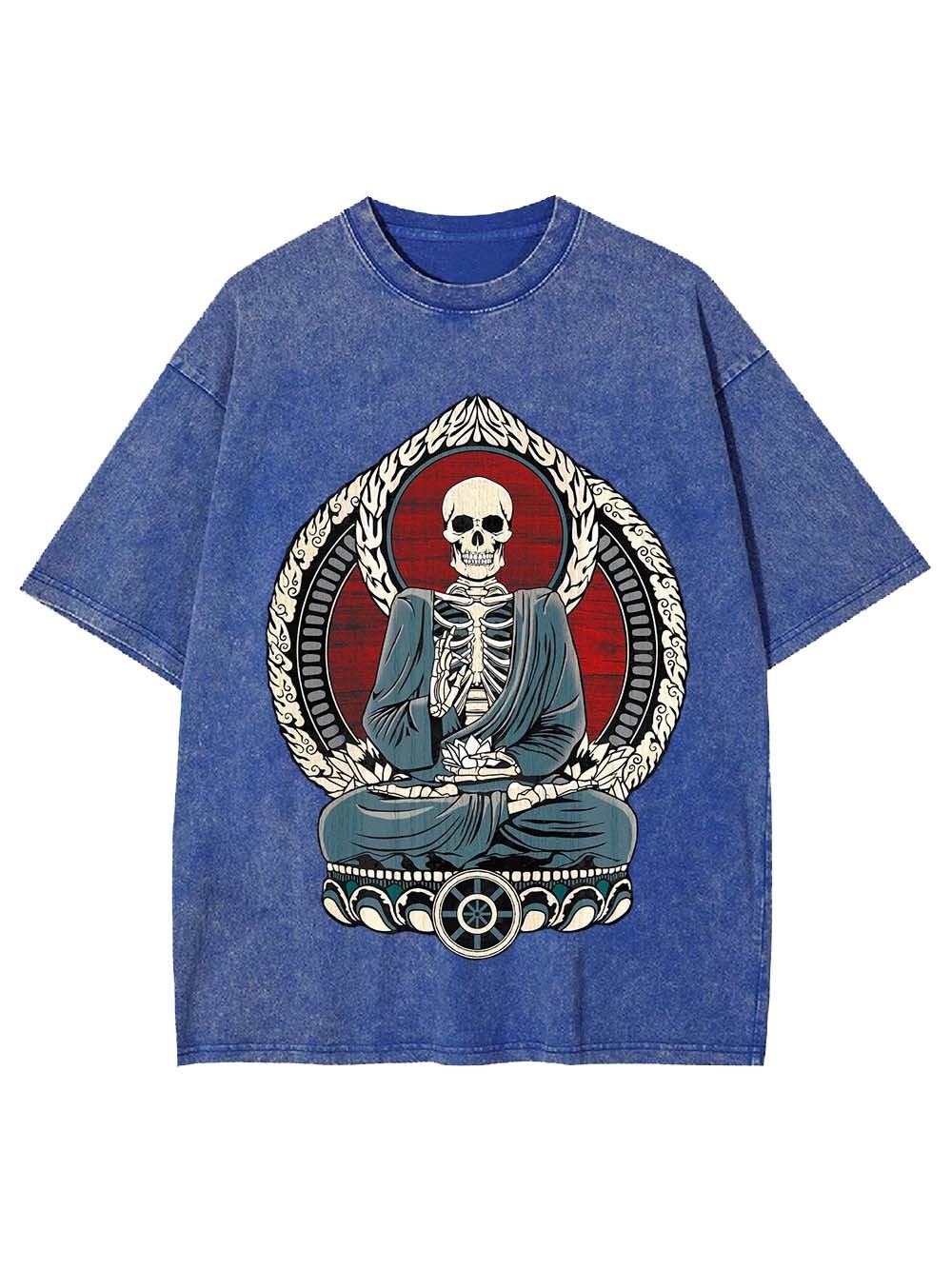 Skeleton Buddha Serenity Washed Tshirt