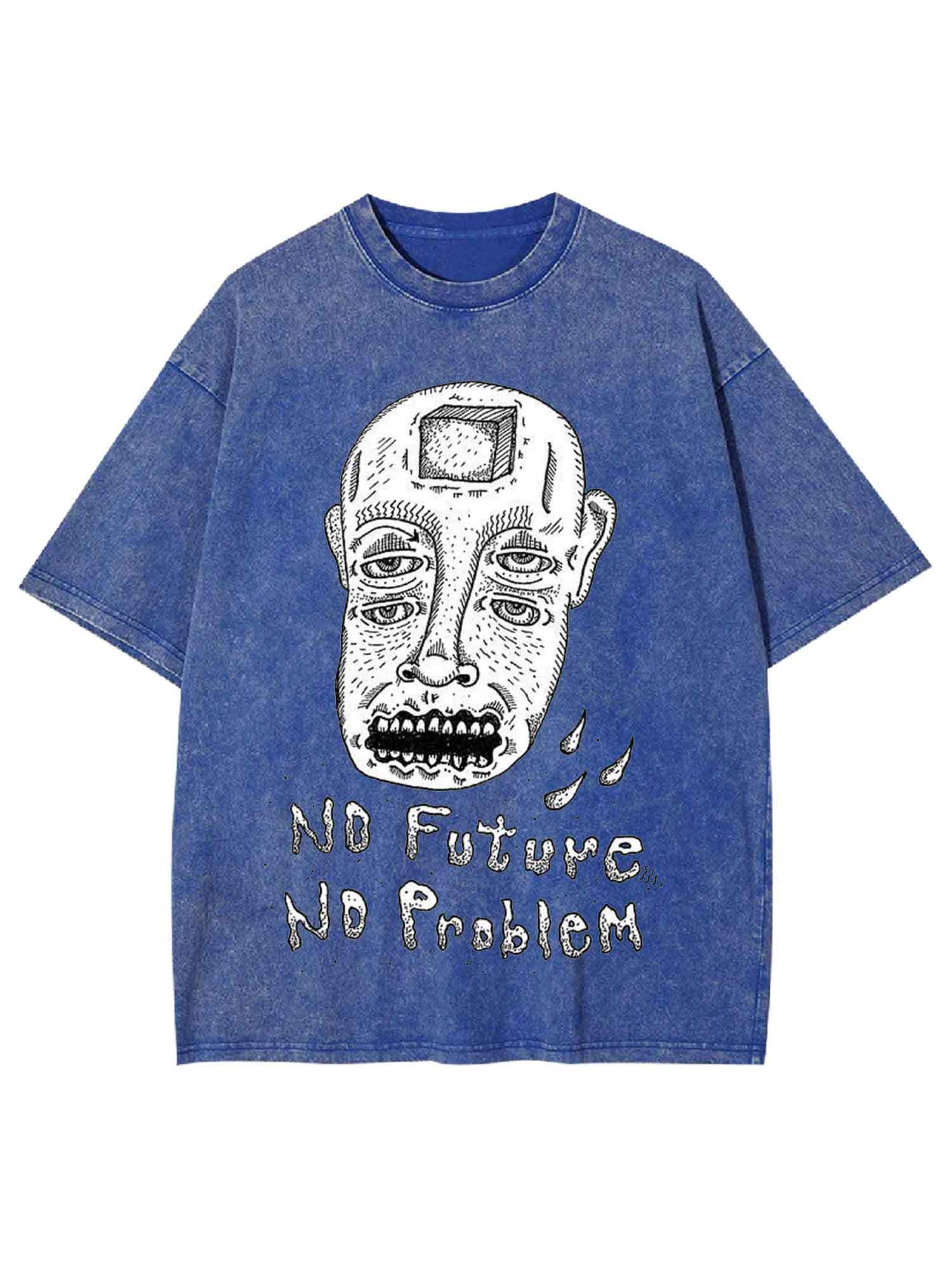No Future No Probliem Washed Tshirt