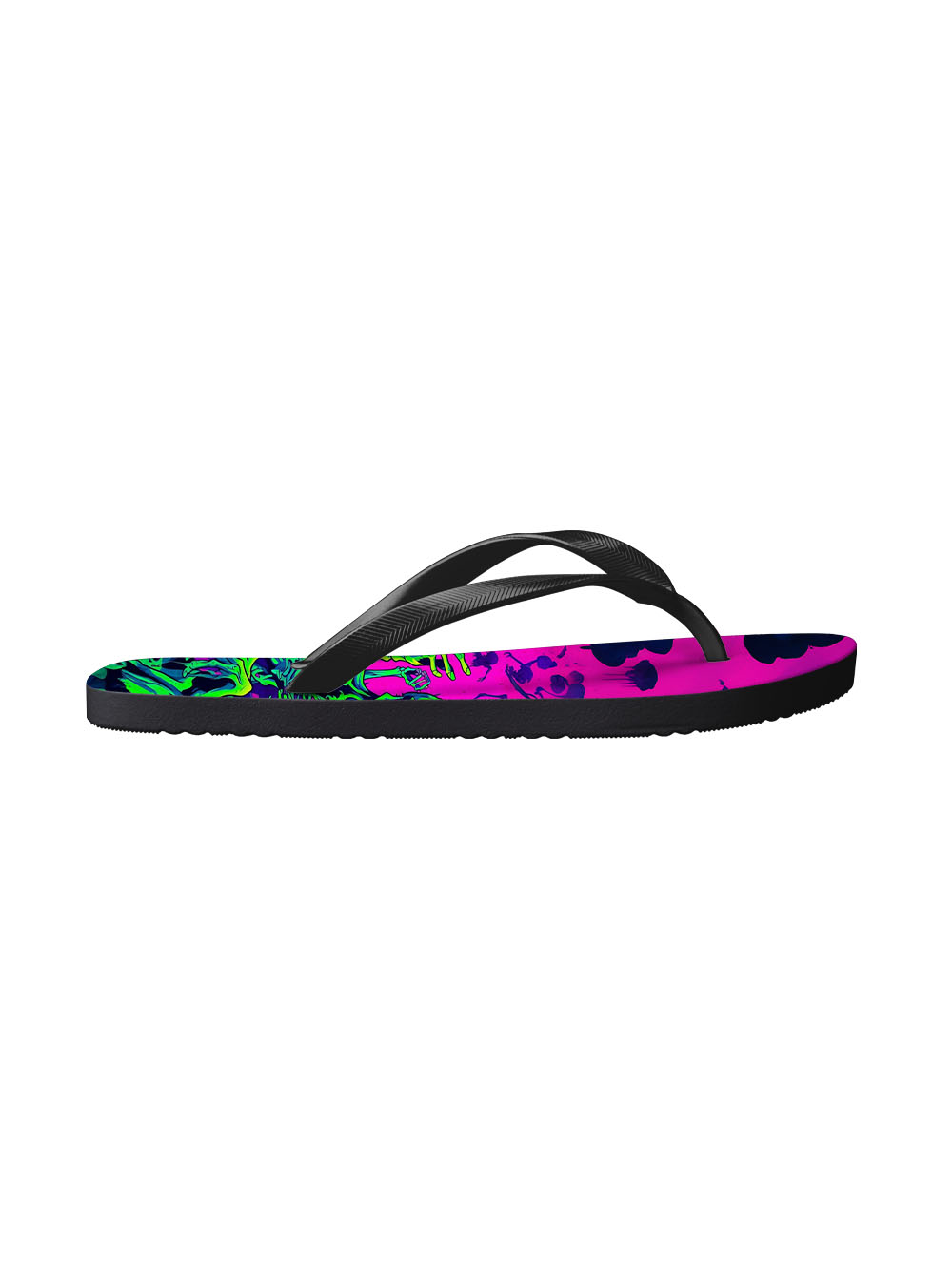 NEON SKELETON RAVE FLIP FLOPS