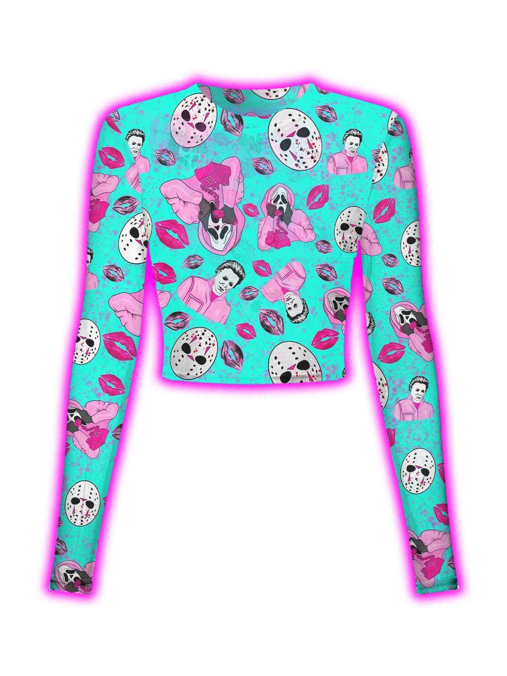 PINK HORROR ICONS MESH TOP