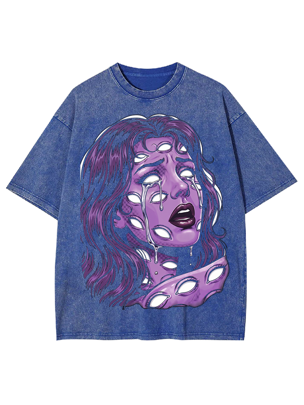 PURPLE CRYING EYES AAA WASHED TSHIRT