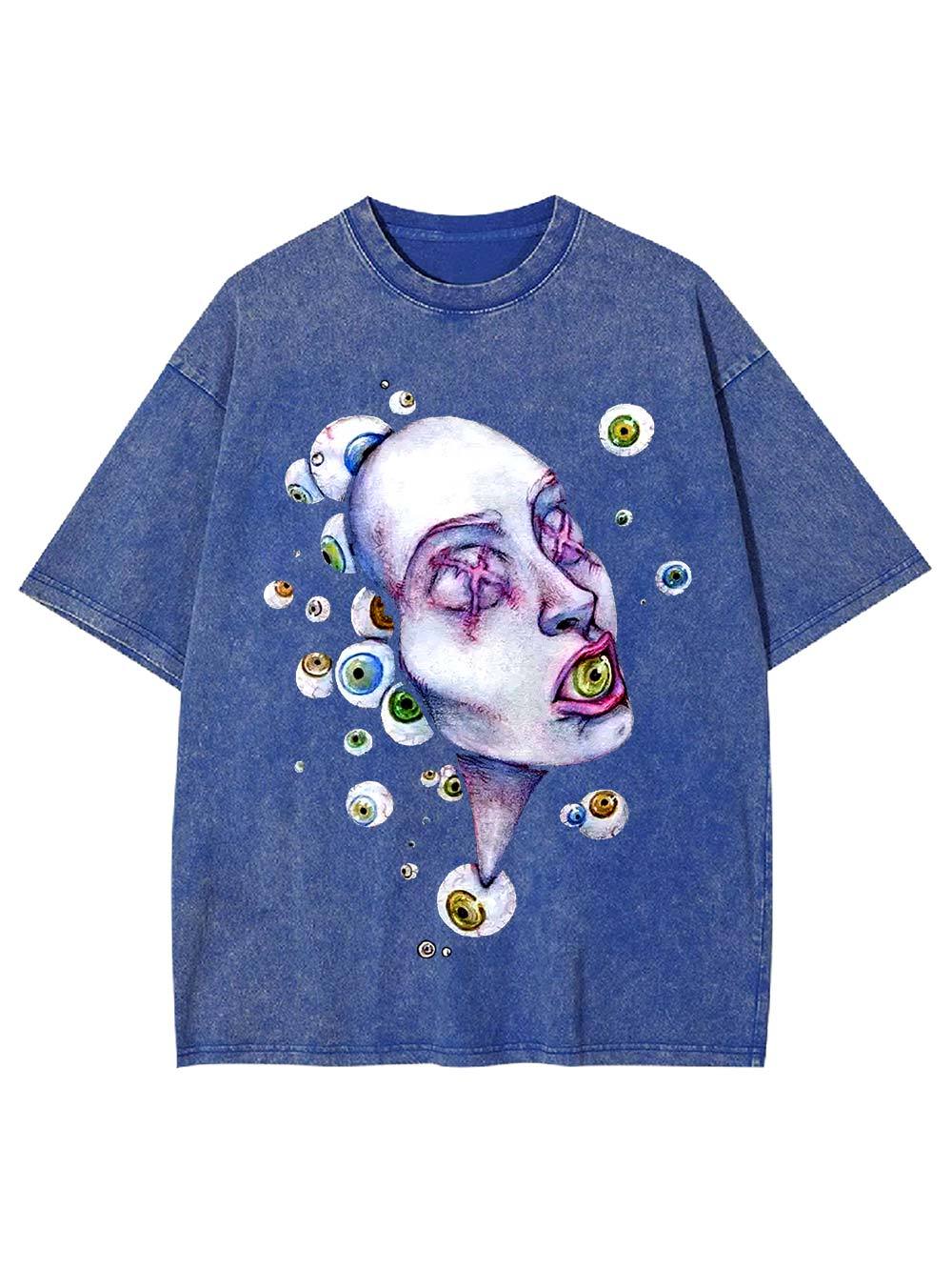 Surreal Eyeball Visions Washed Tshirt