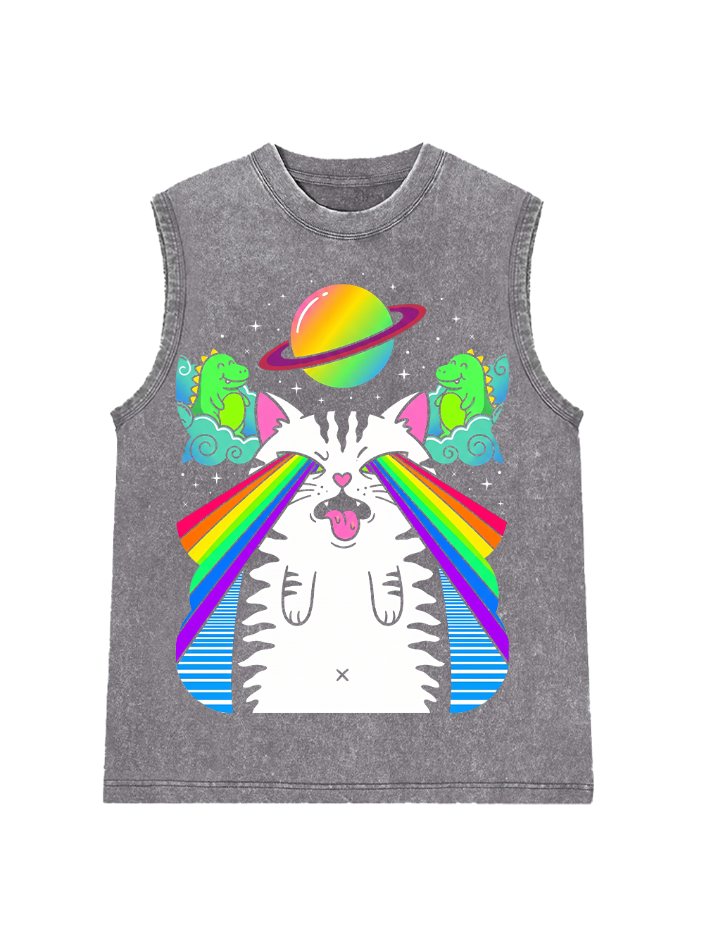 RAINBOW SPACE CAT WASHED TANK