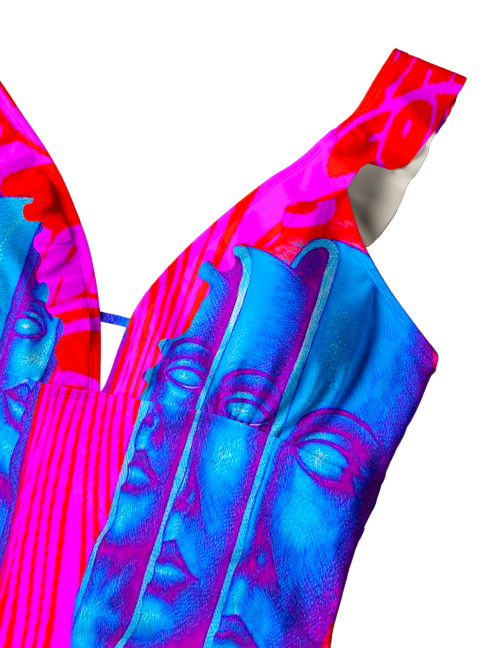 NEON GODDESS MIRAGE V-NECK ONE PIECE SWIMSUIT