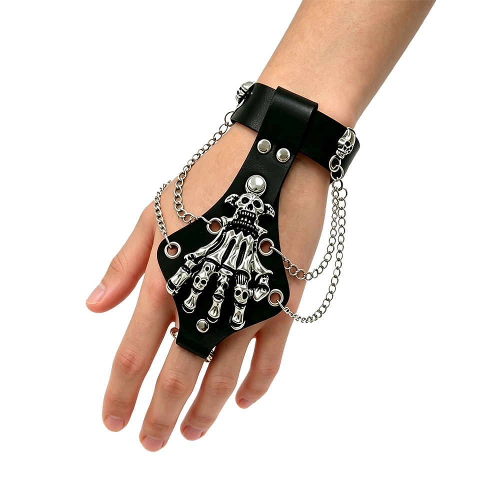 GOTHIC SKELETON PU CLAWS CLO BRACELET