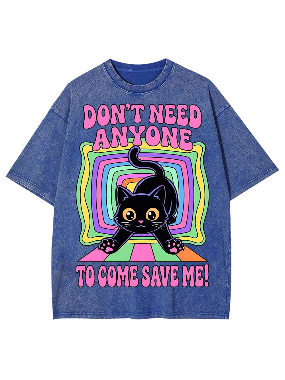 RAINBOW RESCUE CAT AAA WASHED TSHIRT