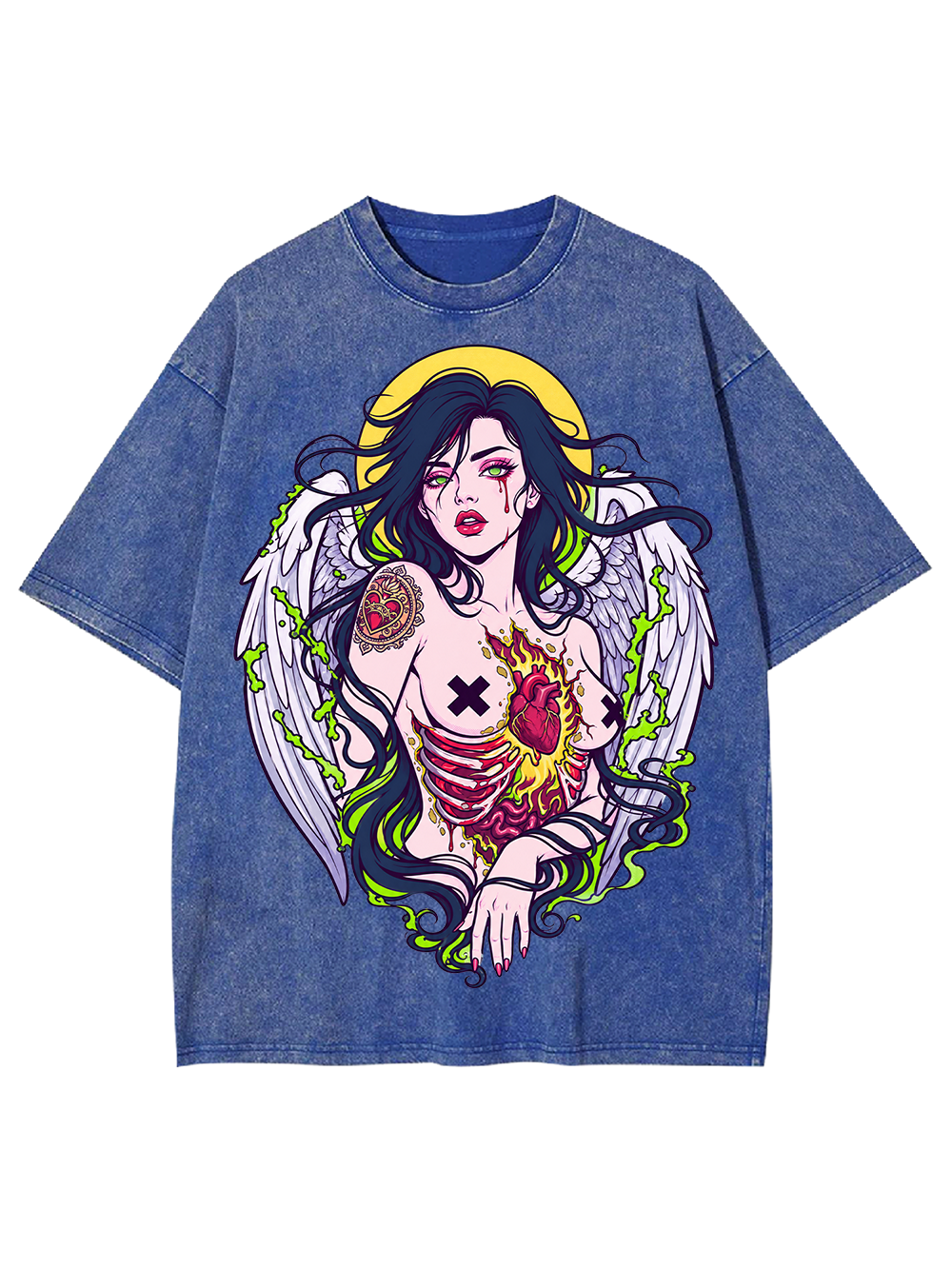 FALLEN HEART ANGEL AAA WASHED TSHIRT