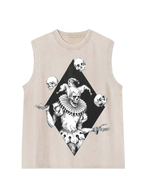 Jester Of Death Washed Tank Top