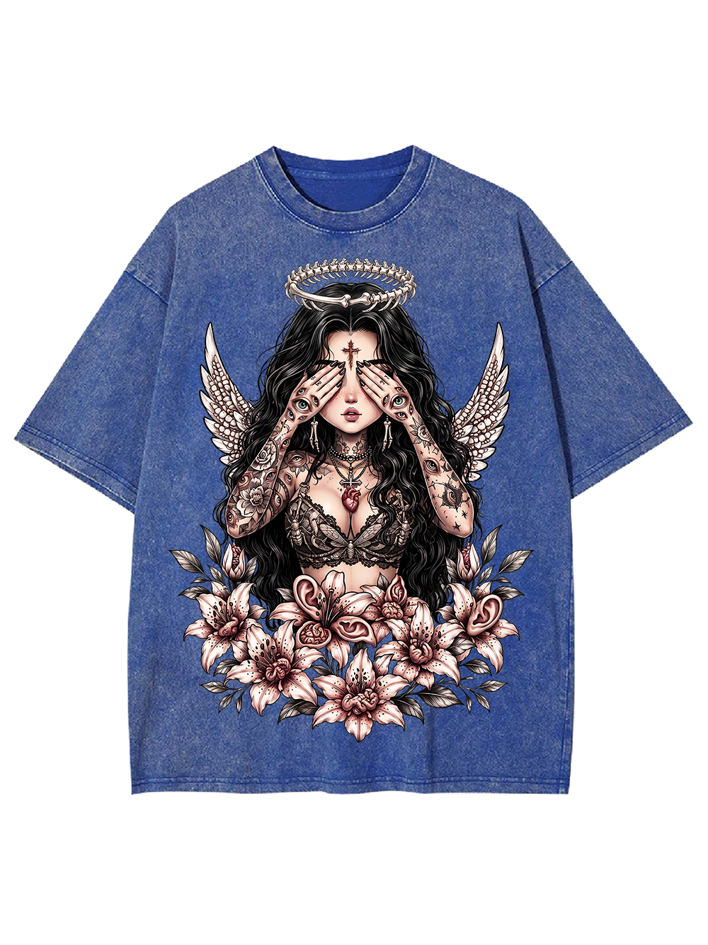 TATTOOED ANGEL BLOOM AAA WASHED TSHIRT