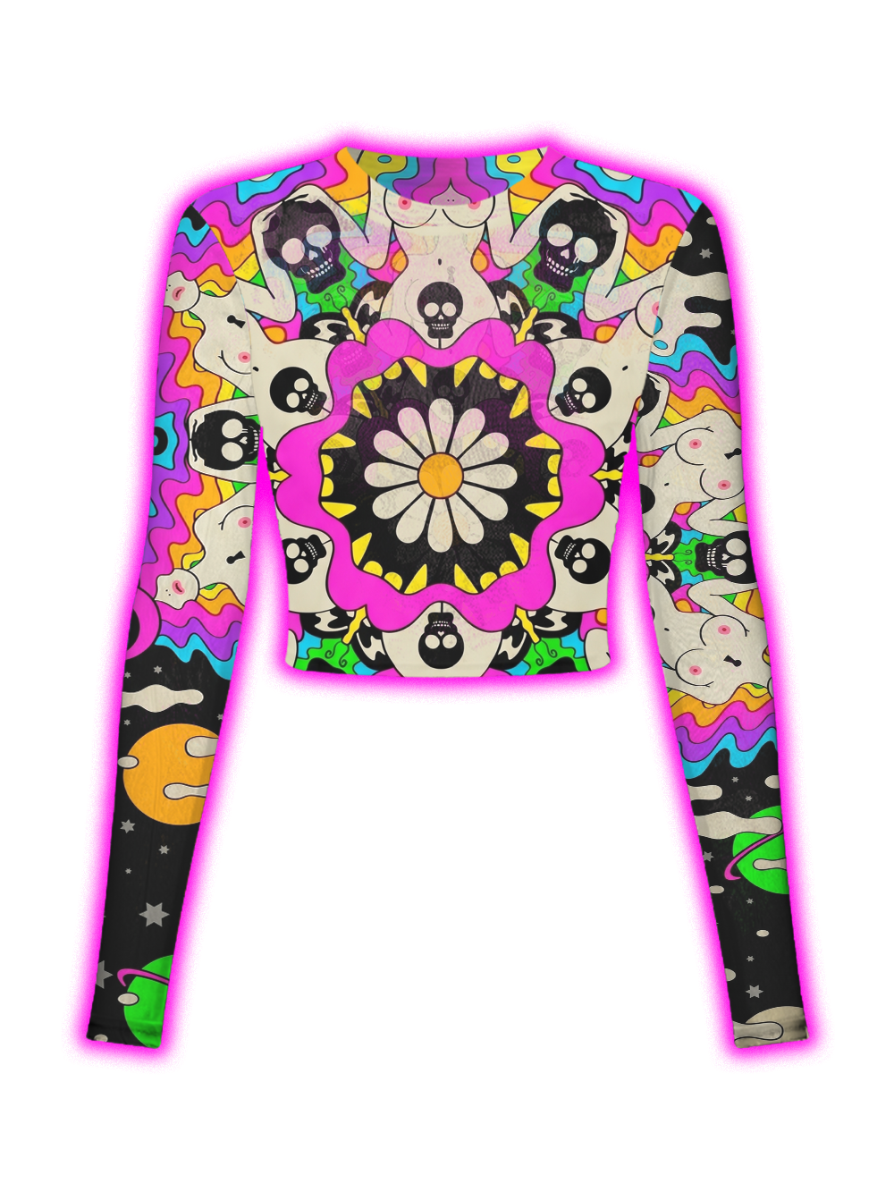 PSYCHEDELIC KALEIDOSCOPE GODDESS MESH TOP