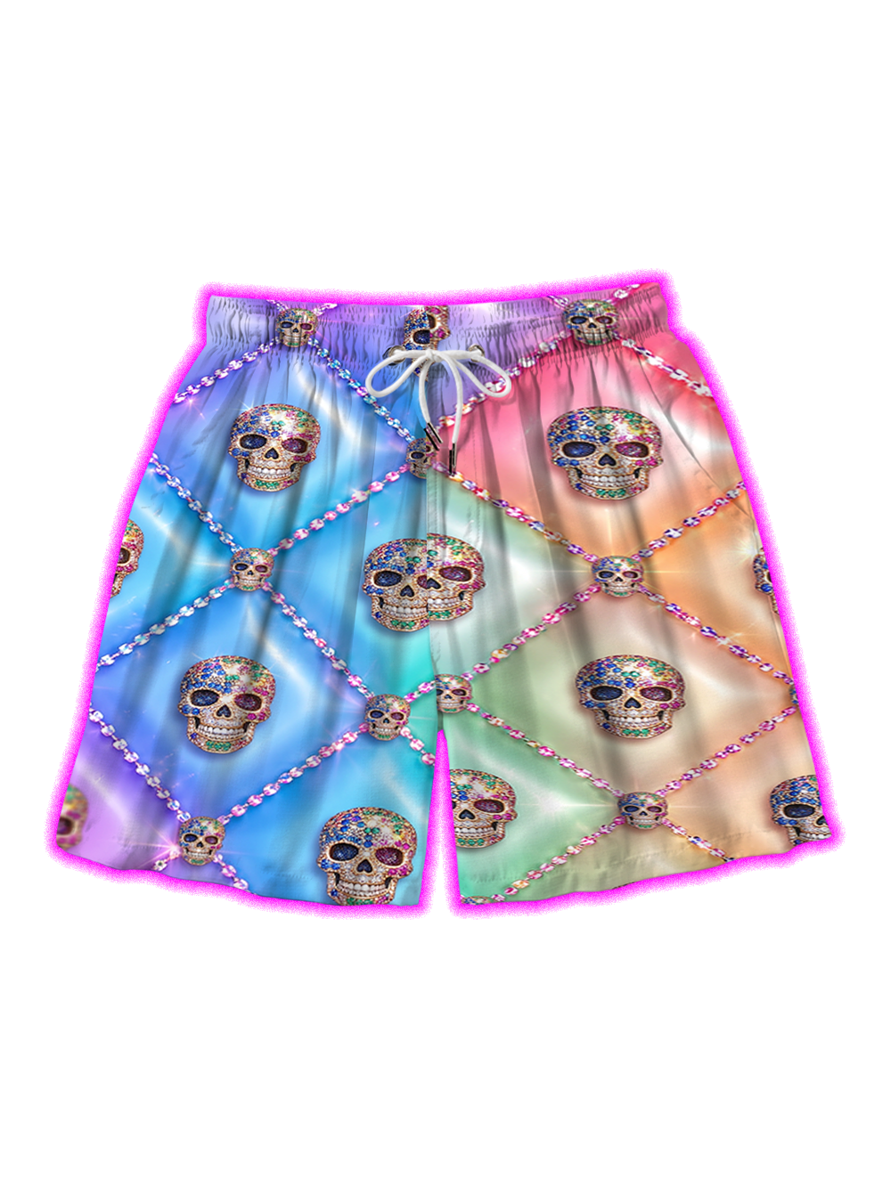 PASTEL SUGAR SKULLS ALL OVER PRINT SHORTS