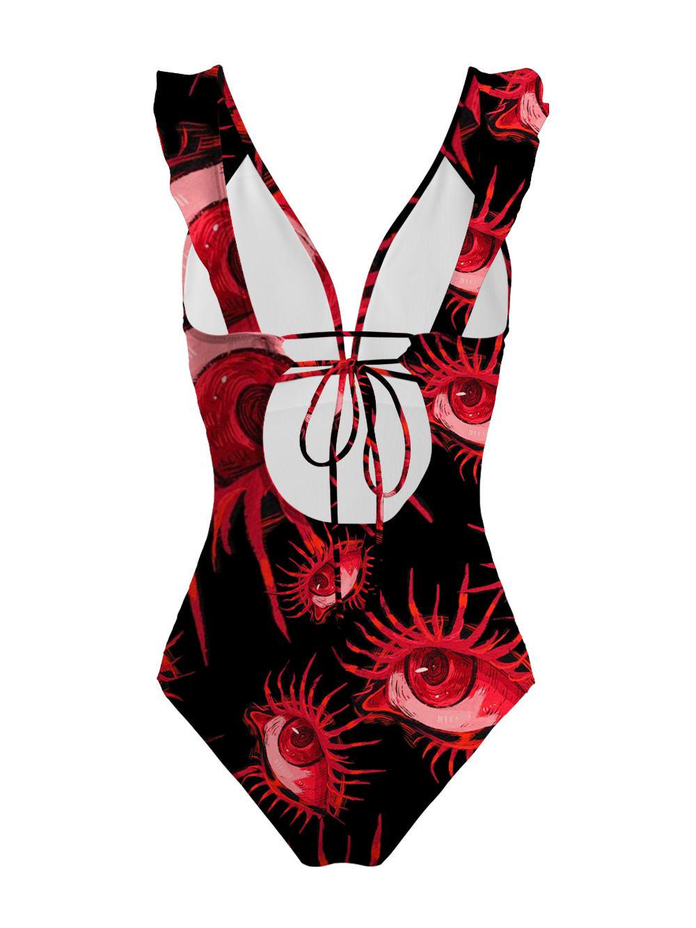 BLOOD EYES V-NECK ONE PIECE SWIMSUIT