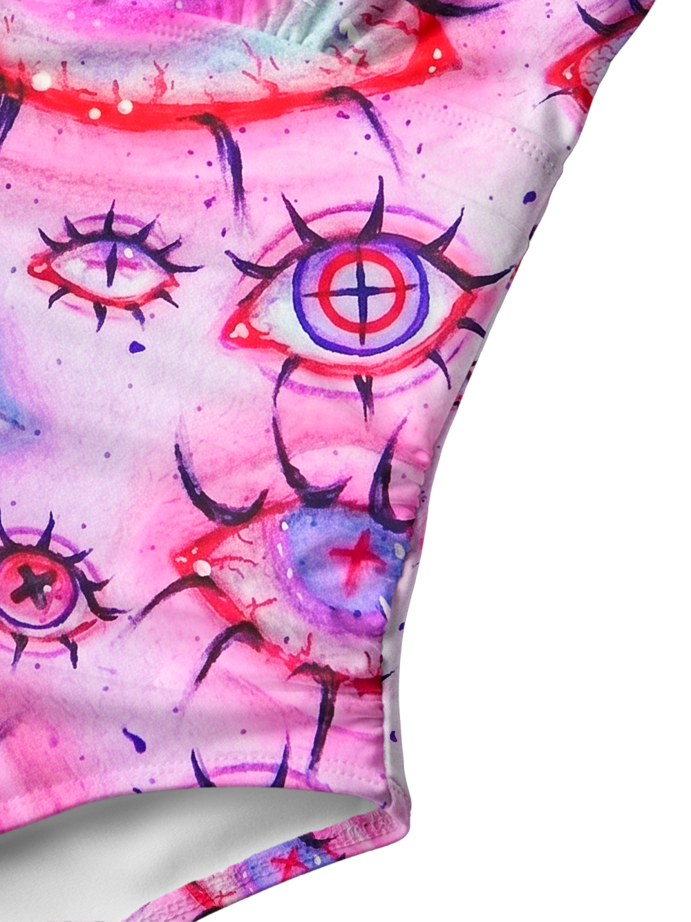 EVIL EYES V-NECK ONE PIECE SWIMSUIT