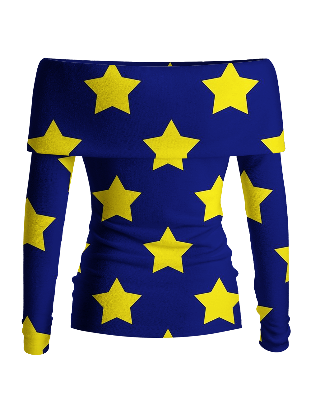BLUE STAR ONE‑SHOULDER KNIT TOP