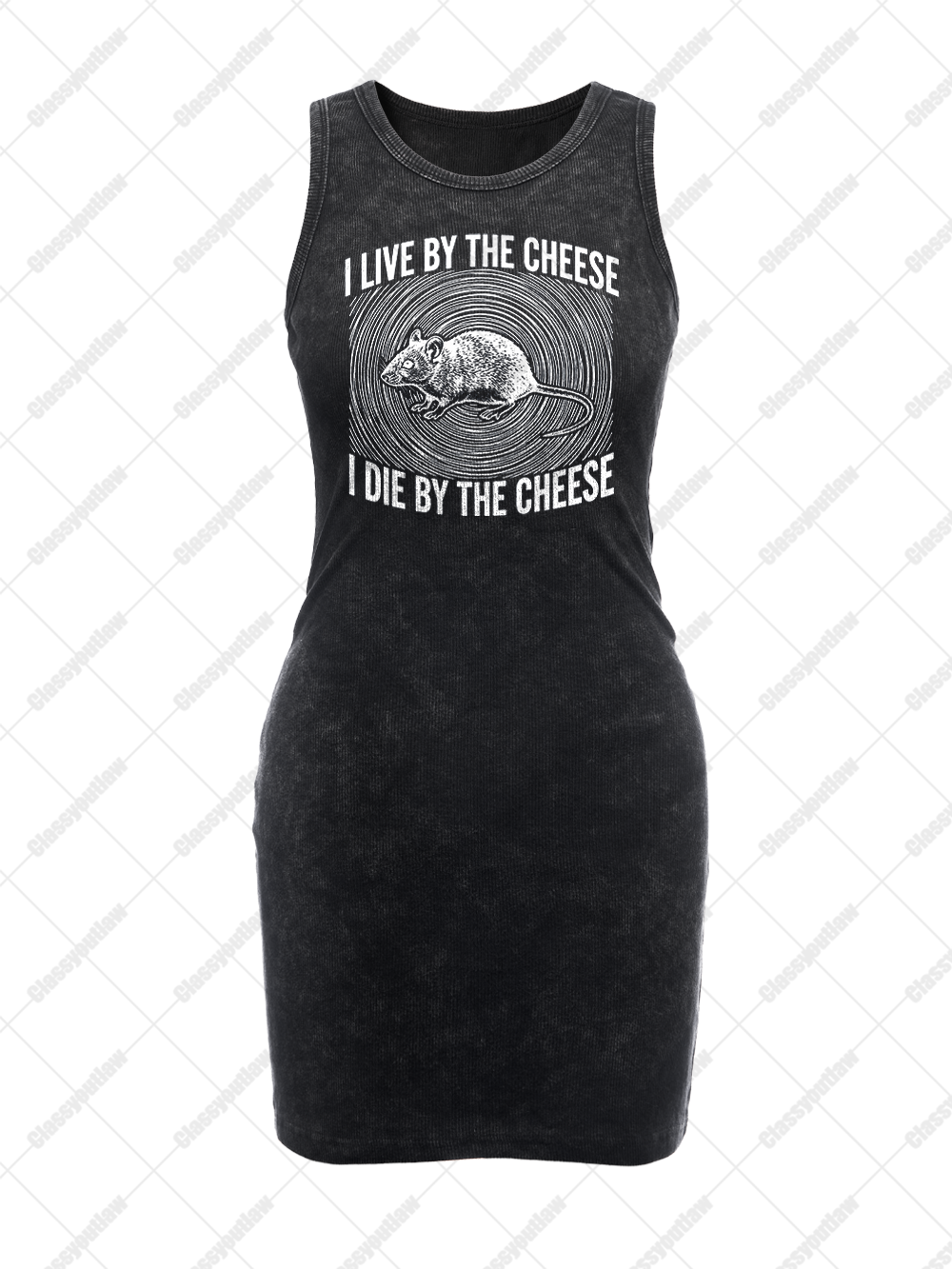CHEESE RAT VINTAGE BODYCON TANK DRESS