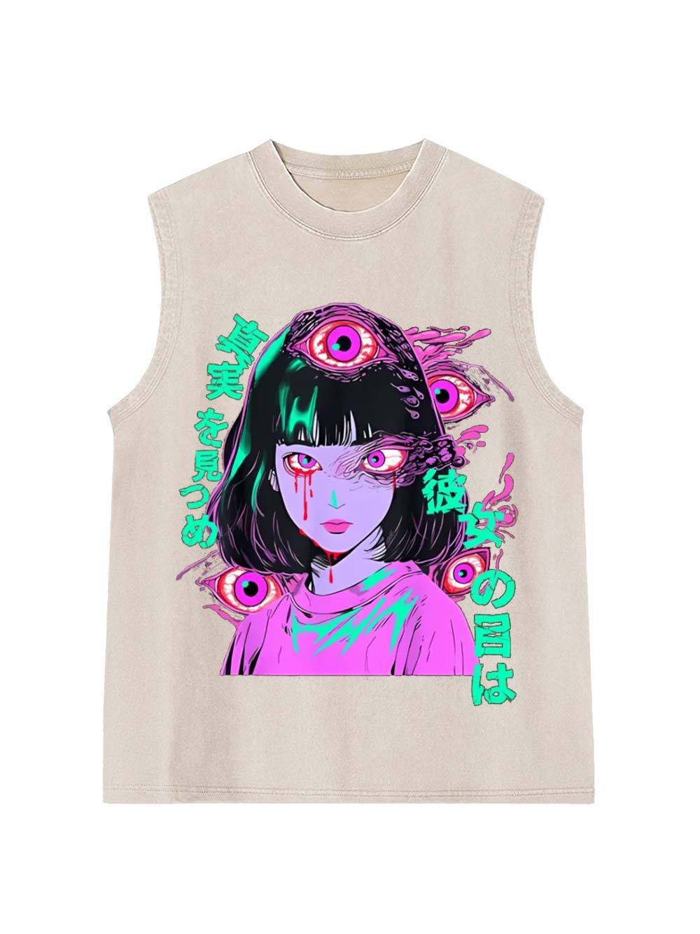 Her Eyes Gaze Into The Truth Washed Tank Top