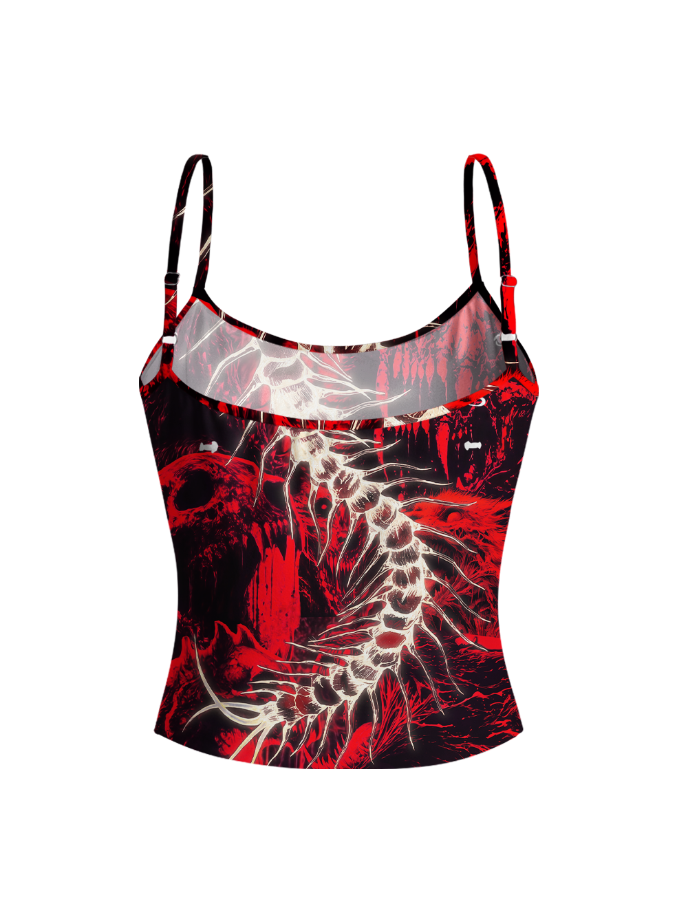BLOOD CENTIPEDE FULL-PRINT SPAGHETTI-STRAP TOP