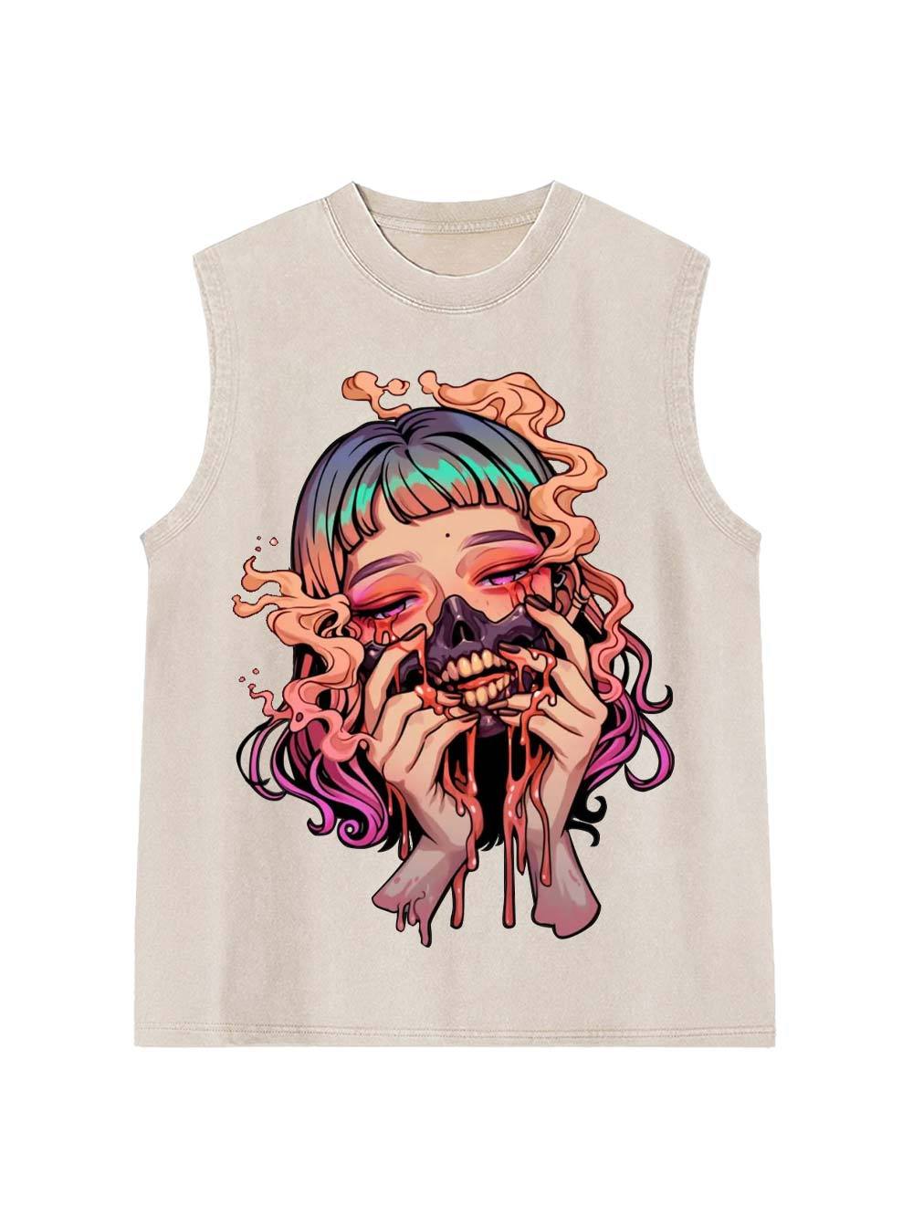 Jester Of Death Washed Tank Top