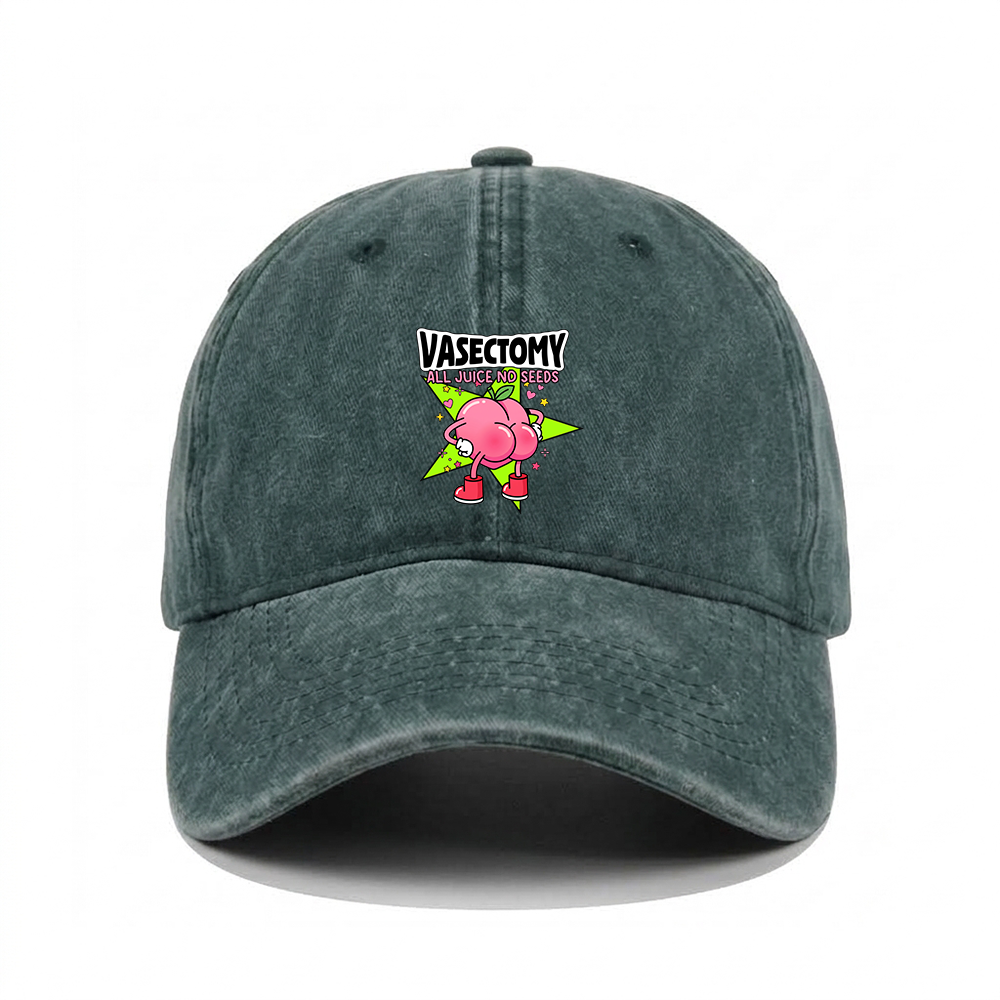 VASECTOMY ALL JUICE NO SEEDS WASHED VINTAGE BASEBALL CAP
