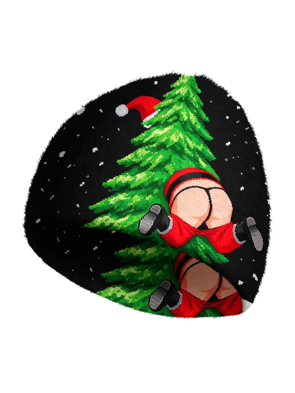 XMAS BUM PRINT KNIT BEANIE
