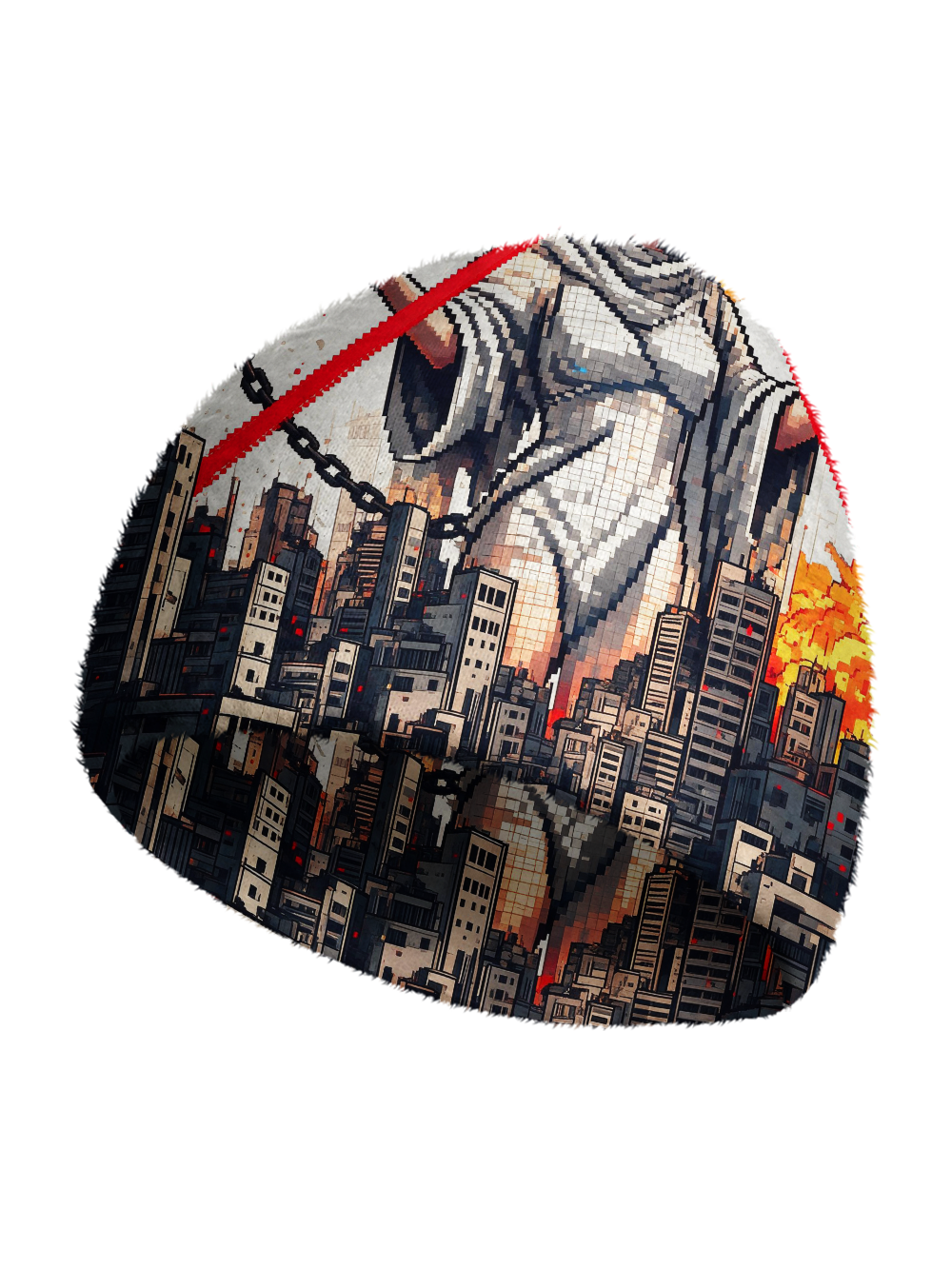 CITY RUINS PRINT KNIT BEANIE