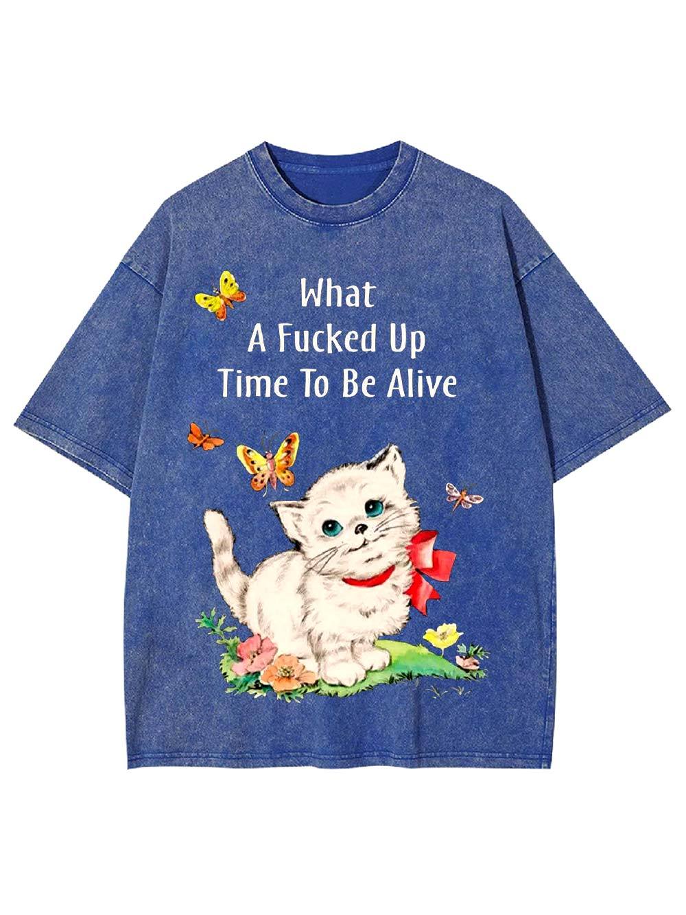 What A Fucked Up Time To Be Alive Washed Tshirt