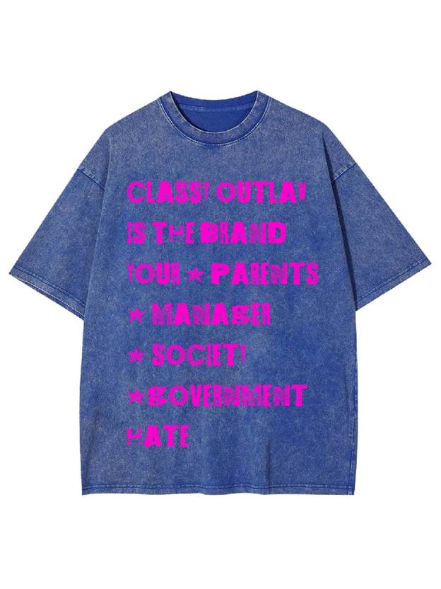 Classy Outlaw Rebellion Washed Tshirt