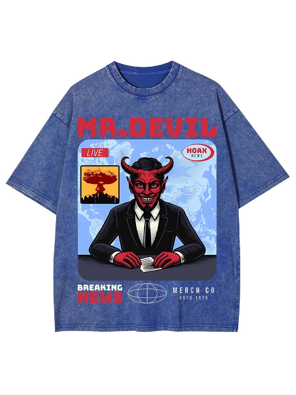 Breaking News Washed Tshirt-ClassyOutlaw Sale