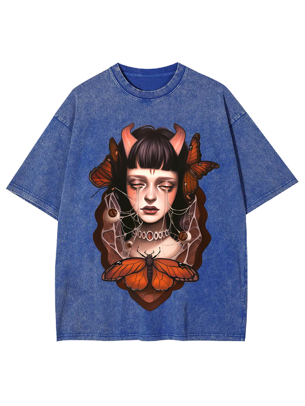 Butterfly Tears and Horns Washed Tshirt