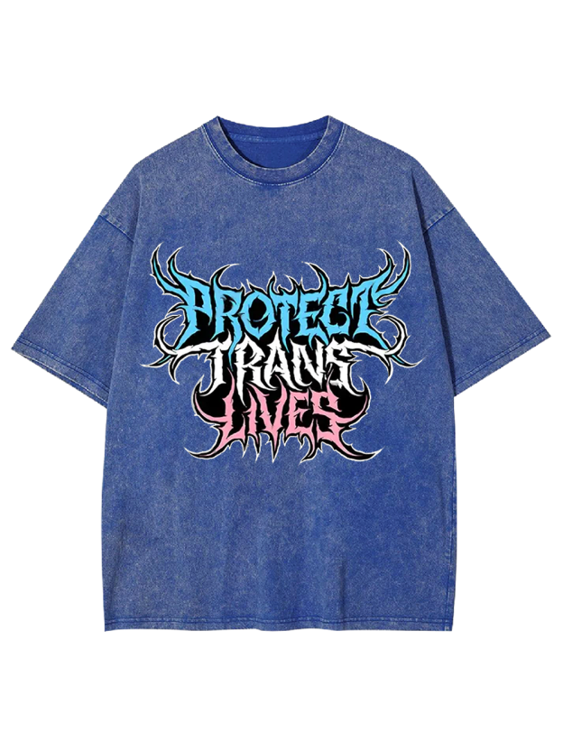 Protect Trans Lives Washed Tshirt