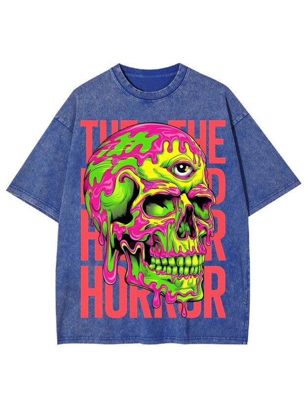 MELTING SKULL HORROR WASHED TSHIRT