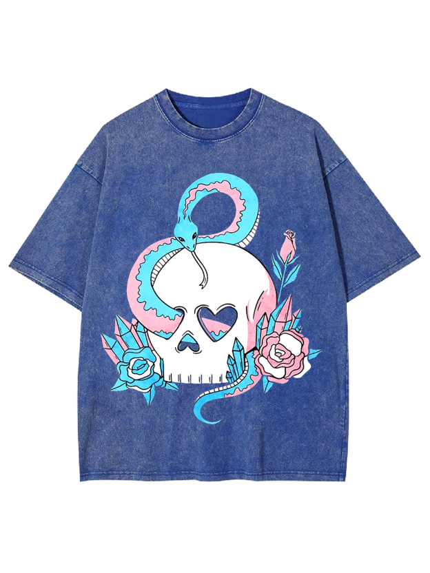 Serpent and Skull Elegance Washed Tshirt