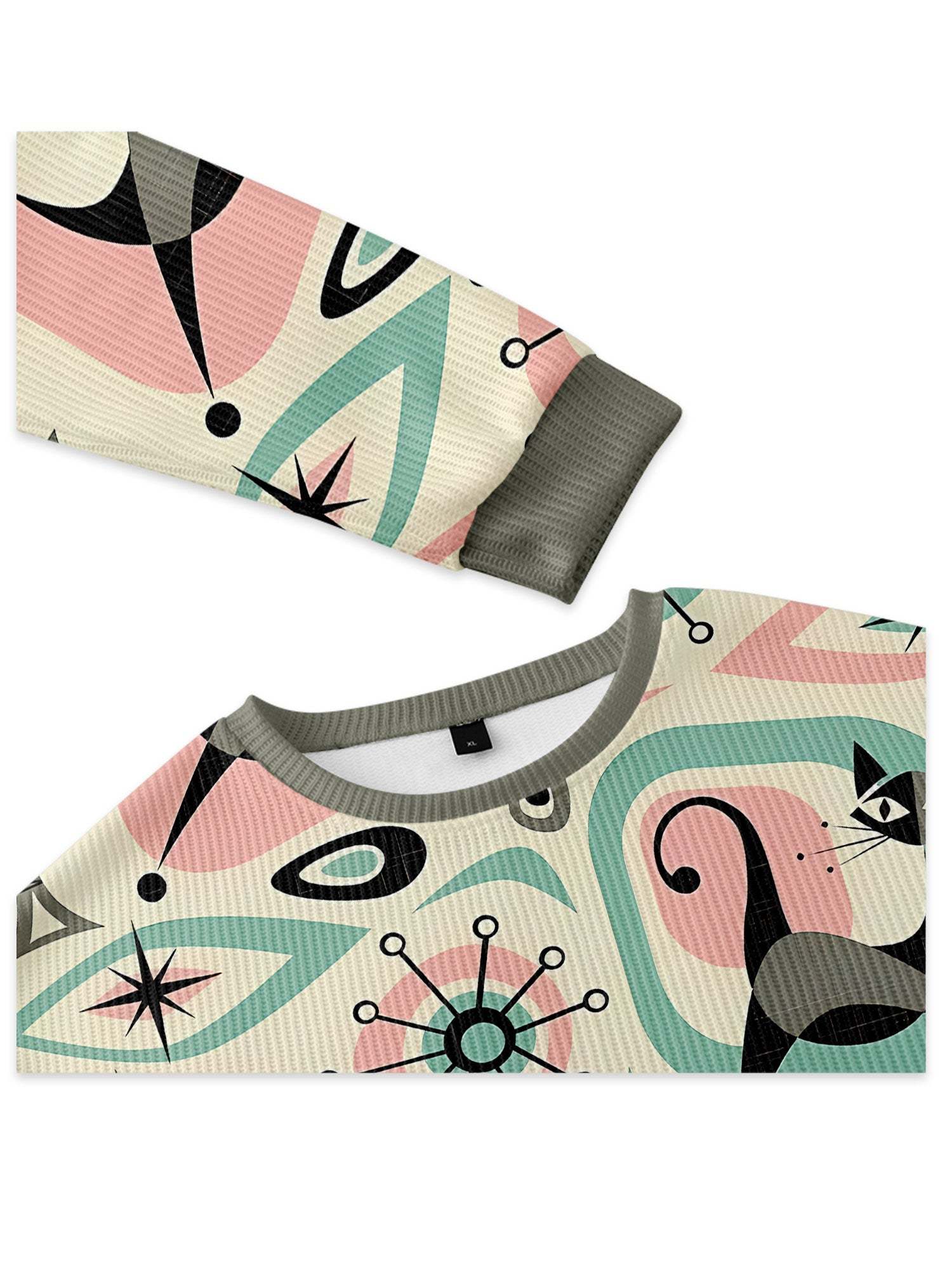 FUTURISTIC CATS KNIT SWEATSHIRT