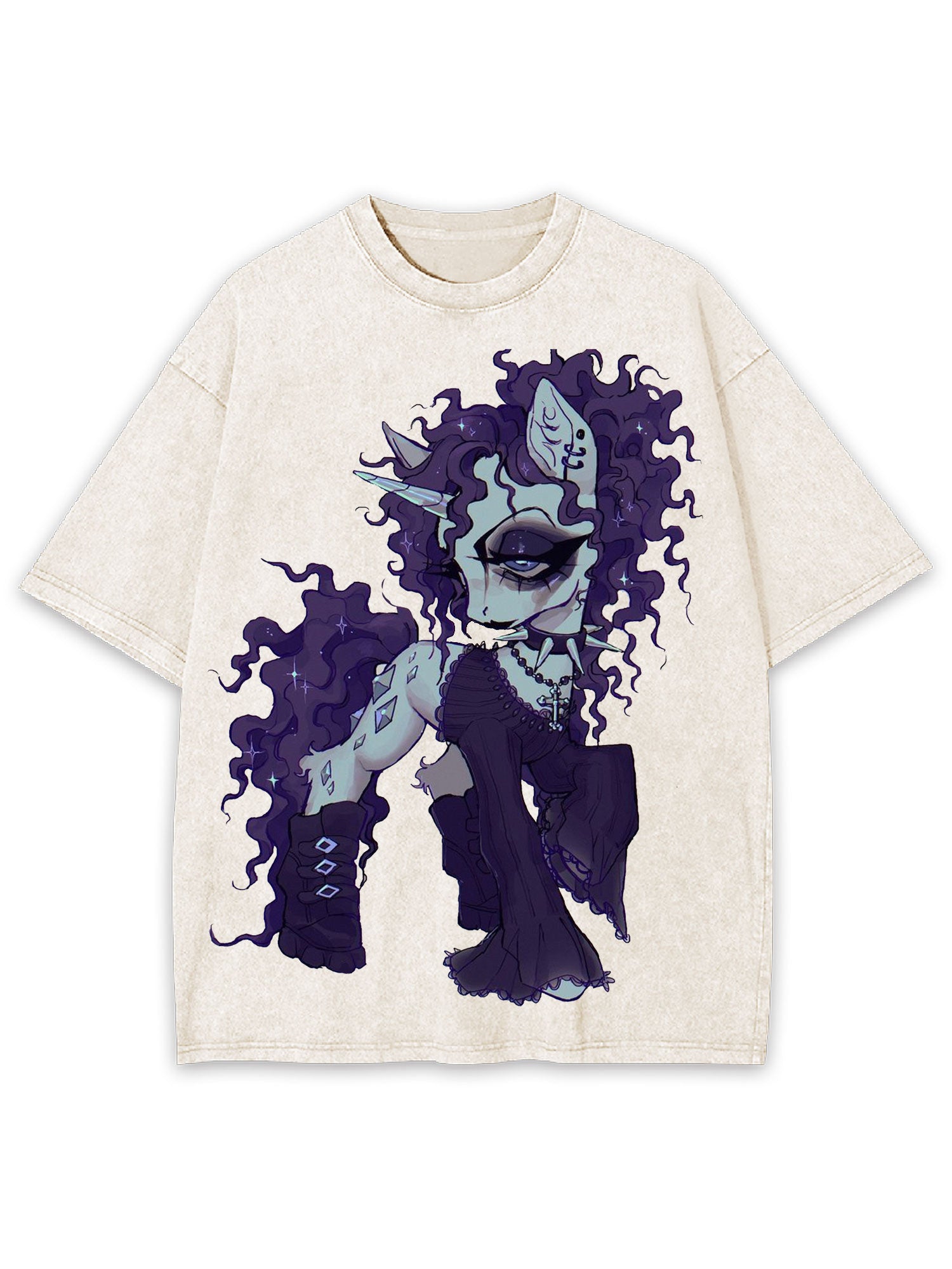 Punk Little Horse Washed Tshirt