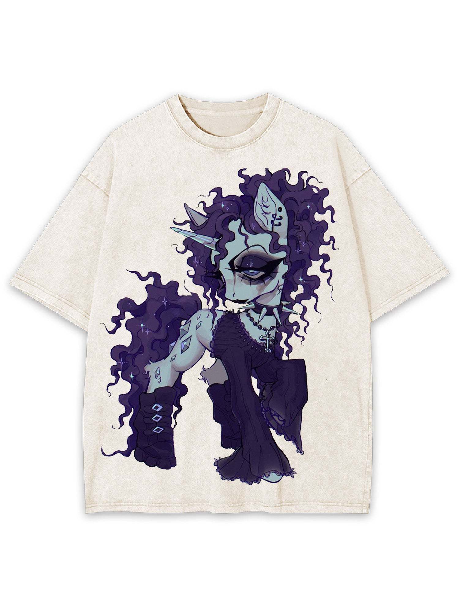 Punk Little Horse Washed Tshirt