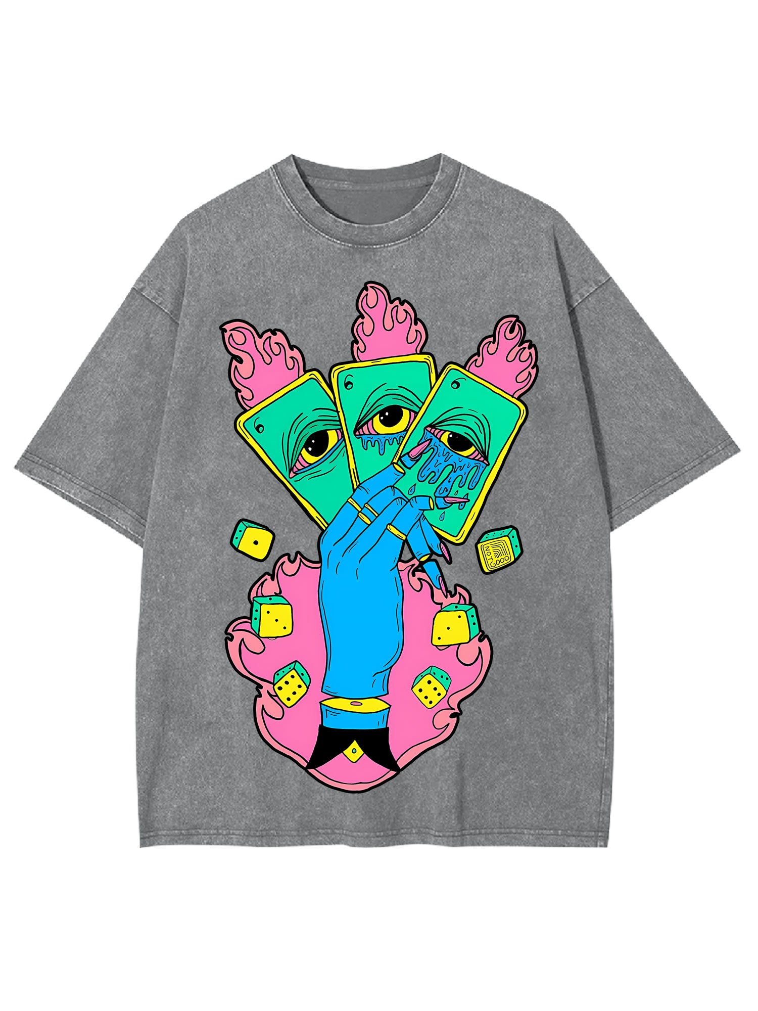 Flaming Tarot Hand Washed Tshirt