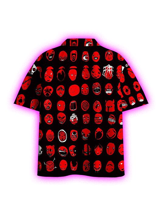 Faces of Fear Button Up Pocket Shirt